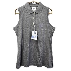 Joey Rodolfo Resort Two Sleeveless Golf Polo Size Large Heather Grey NWT